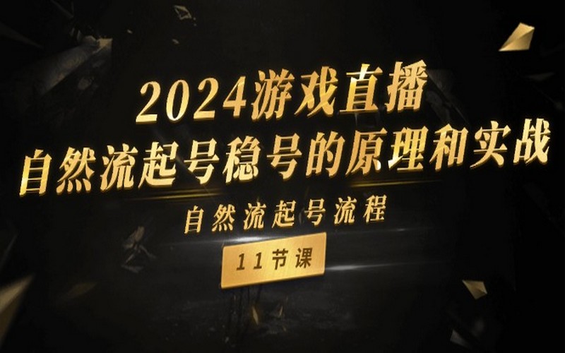 2024 游戏直播，自然流起号稳号原理与实战（11 节）-创业小项目_手机赚钱_小白赚钱-轻创比比格