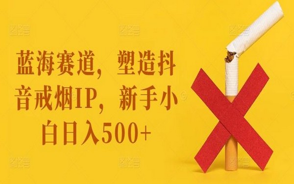 蓝海赛道抖音戒烟 IP，小白日入 500 + 揭秘-创业小项目_手机赚钱_小白赚钱-轻创比比格