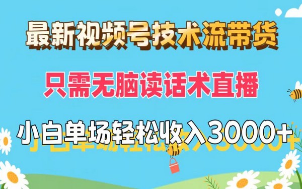 视频号技术流带货，小白直播读话术，收益轻松-创业小项目_手机赚钱_小白赚钱-轻创比比格