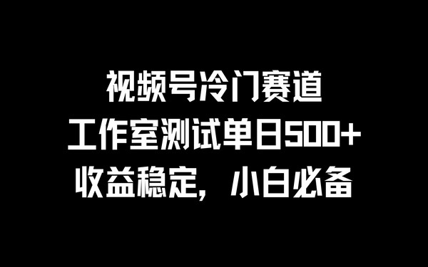 冷门视频号赛道，工作室日赚 500+，稳定收益，小白别错过-创业小项目_手机赚钱_小白赚钱-轻创比比格