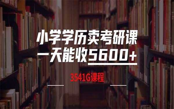 小学学历卖考研课程，一天 5600，附考研合集-创业小项目_手机赚钱_小白赚钱-轻创比比格