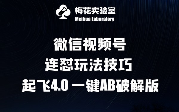 梅花实验室视频号连怼玩法 4.0，AB 破解版，揭秘技巧-创业小项目_手机赚钱_小白赚钱-轻创比比格